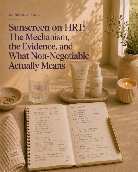 Sunscreen on HRT: The Mechanism, the Evidence, and What Non-Negotiable Actually Means